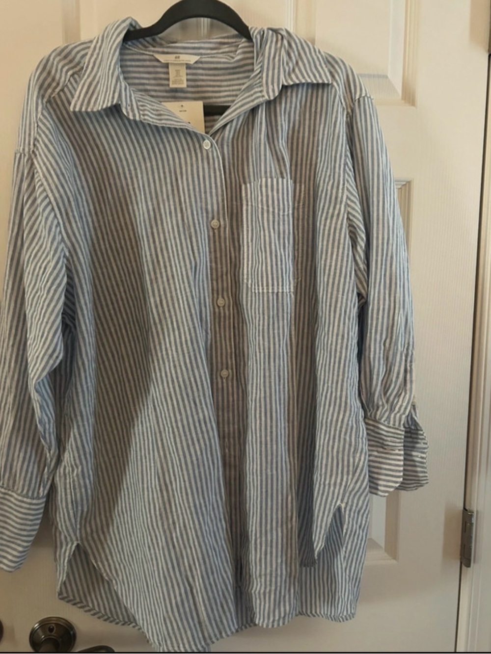 Linen Blend Shirt / Dress, S, NWT